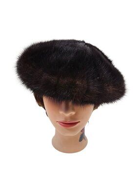 beret-style mink fur hat . 24" circumference